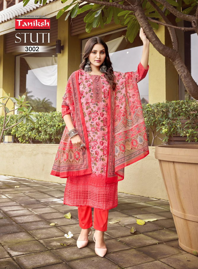 Stuti Vol 3 By Taniksh Embroidery Printed Kurti With Bottom Dupatta Wholesale Price In Surat